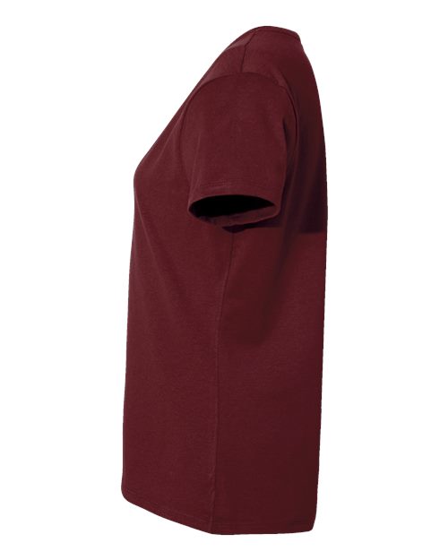 Hanes S04V Ladies' Nano-T V-Neck T-Shirt #color_MAROON