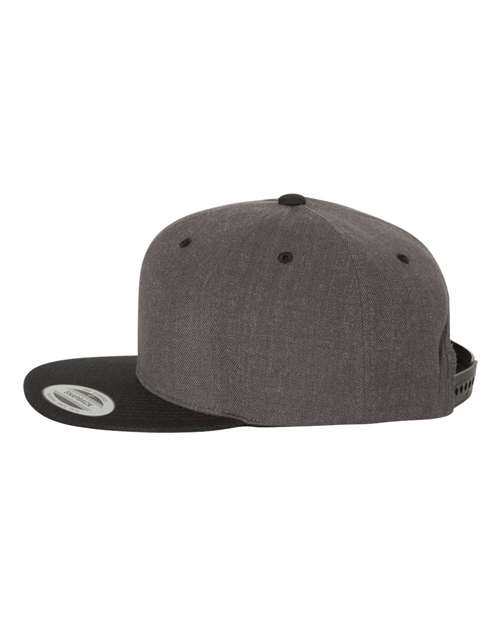 Yupoong 6089MT Adult 6-Panel Structured Flat Visor Classic Two-Tone Snapback #color_DRK HTHR/ BLACK