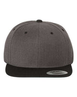 Yupoong 6089MT Adult 6-Panel Structured Flat Visor Classic Two-Tone Snapback #color_DRK HTHR/ BLACK