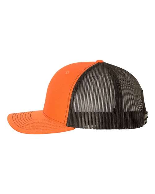 Richardson 112 Snapback Trucker Cap #color_Orange/ Black