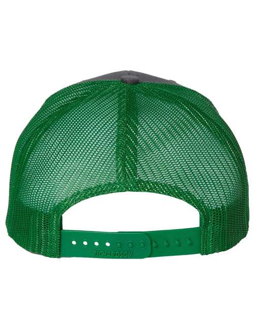 Richardson 112 Snapback Trucker Cap #color_Charcoal/ Kelly