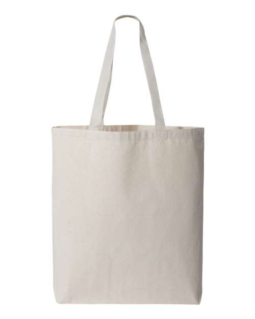 Q-Tees Q4400 11L Canvas Tote with Contrast-Color Handles #color_Natural/ Natural