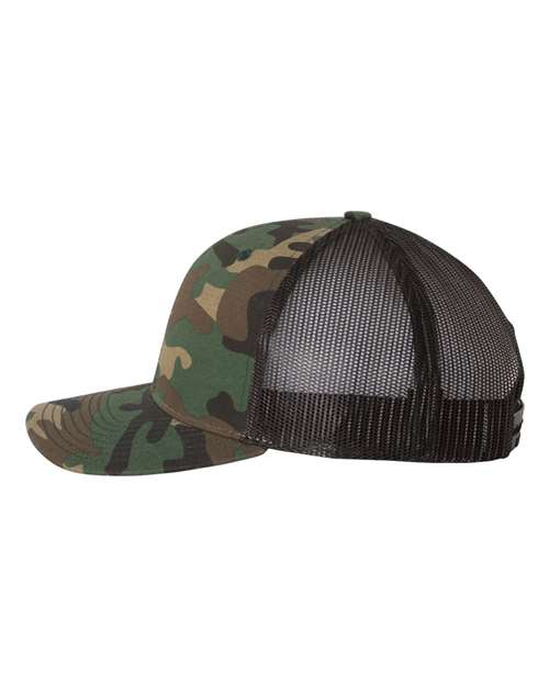 Richardson 112P Printed Trucker Cap #color_Army Camo/ Black
