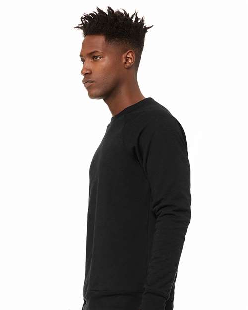 Bella + Canvas 3901 Unisex Sponge Fleece Crewneck Sweatshirt #color_BLACK HEATHER