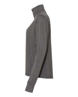 J America JA8433 Ladies' Omega Stretch Quarter-Zip #color_CHARCOAL TRBLND