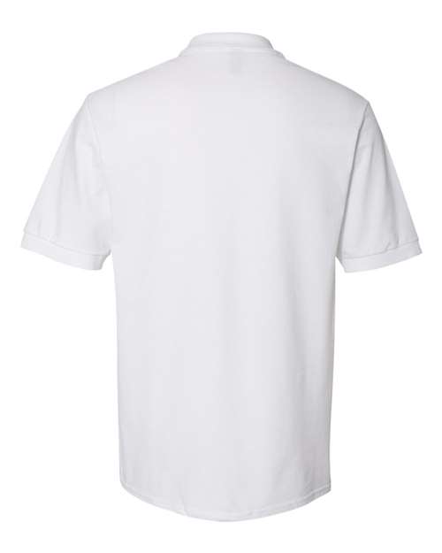 Jerzees 443MR Adult Piqu Polo #color_WHITE