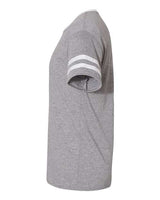 Jerzees 602MR Adult TRI-BLEND Varsity Ringer T-Shirt #color_OXFORD/ WHITE