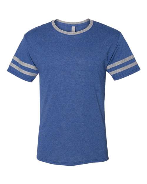 Jerzees 602MR Adult TRI-BLEND Varsity Ringer T-Shirt #color_TRU BLU HTH/ OXF