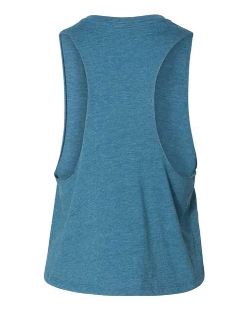 Bella + Canvas 6682 Ladies' Racerback Cropped Tank #color_HTHR DEEP TEAL