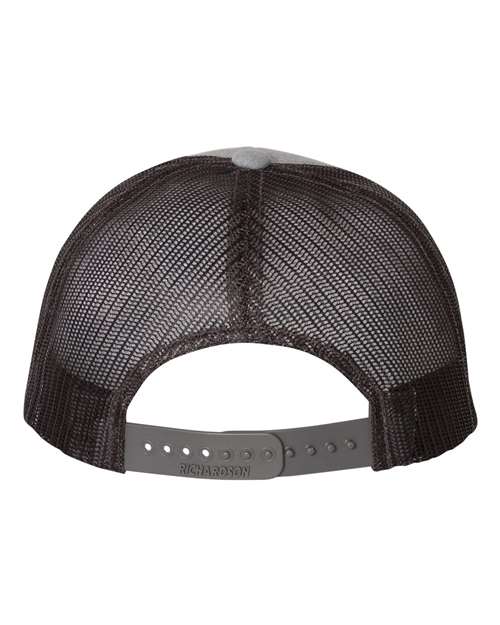 Richardson 115 Low Pro Trucker Cap #color_Heather Grey/ Dark Charcoal