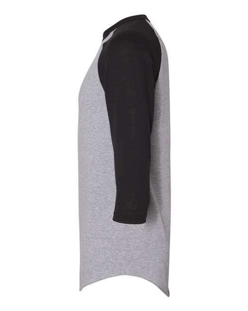 Augusta Sportswear AG4420 Adult 3/4-Sleeve Baseball Jersey #color_ATH HTHR/ BLACK