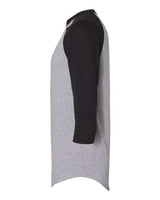 Augusta Sportswear AG4420 Adult 3/4-Sleeve Baseball Jersey #color_ATH HTHR/ BLACK