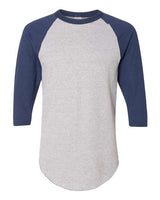 Augusta Sportswear AG4420 Adult 3/4-Sleeve Baseball Jersey #color_ATH HTHR/ NAVY