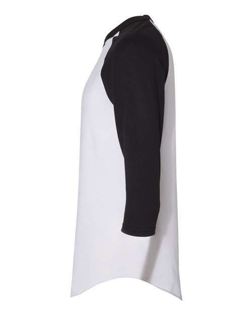 Augusta Sportswear AG4420 Adult 3/4-Sleeve Baseball Jersey #color_WHITE/ BLACK