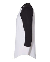 Augusta Sportswear AG4420 Adult 3/4-Sleeve Baseball Jersey #color_WHITE/ BLACK