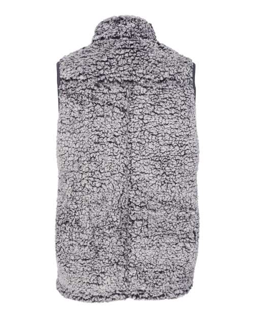 J America JA8456 Ladies' Epic Sherpa Vest #color_BLACK HEATHER