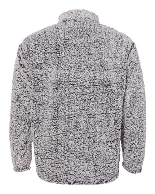 J America JA8454 Adult Epic Sherpa Quarter-Zip #color_BLACK HEATHER