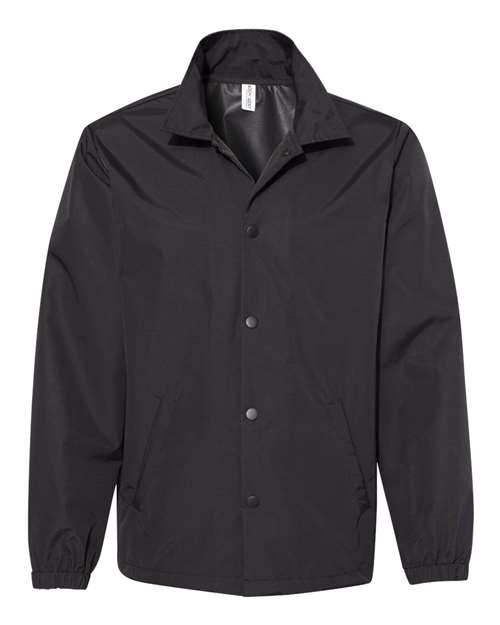 Independent Trading Co. EXP99CNB Water-Resistant Windbreaker Coach’s Jacket #color_Black/ Black