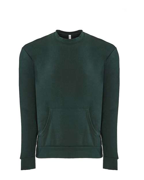 Next Level 9001 Unisex Long Sleeve Crew with Pocket #color_FOREST GREEN