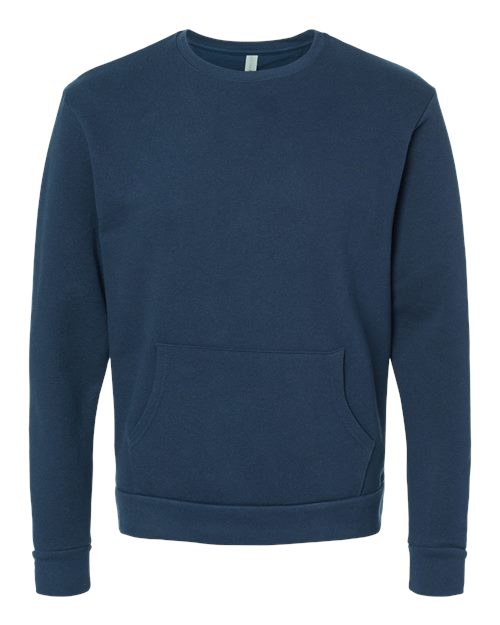 Next Level 9001 Unisex Long Sleeve Crew with Pocket #color_MIDNIGHT NAVY
