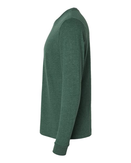 Next Level 6411 Unisex Sueded Long-Sleeve Crew #color_HTHR FOREST GRN