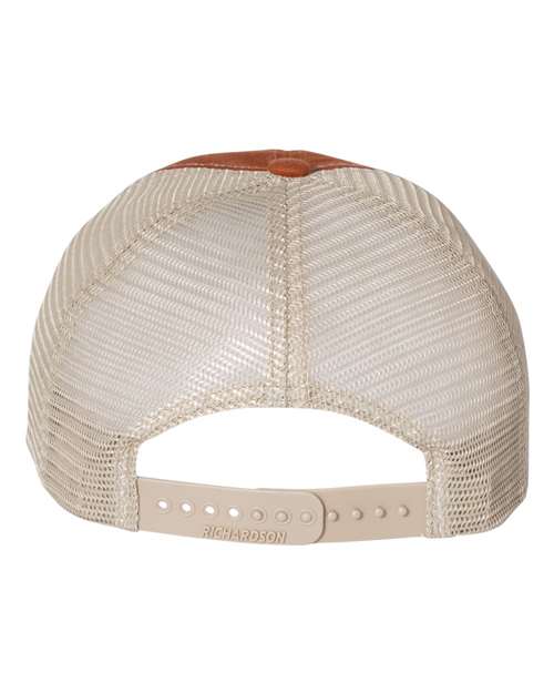 Richardson 111 Garment-Washed Trucker Cap #color_Texas Orange/ Khaki