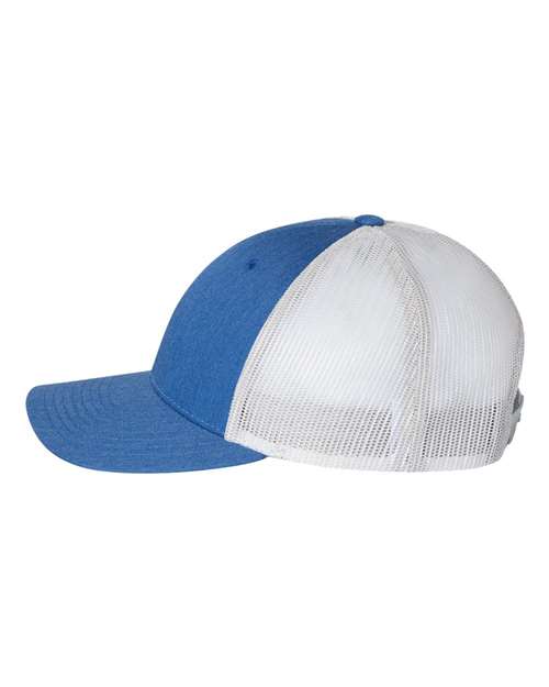 Richardson 115 Low Pro Trucker Cap #color_Heather Royal/ Light Grey