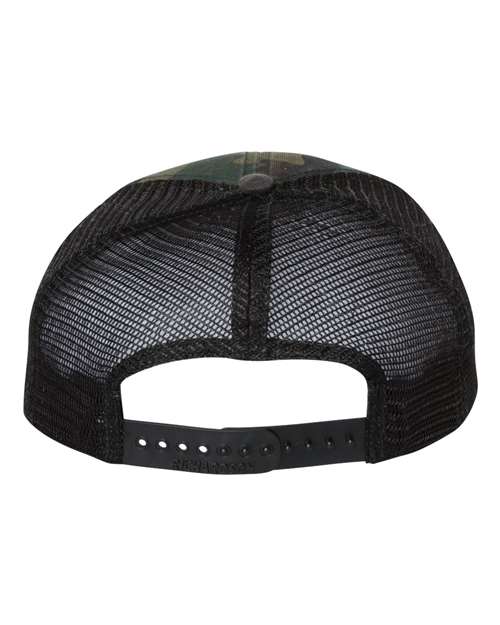 Richardson 111P Garment Washed Printed Trucker Cap #color_Green Camo/ Black