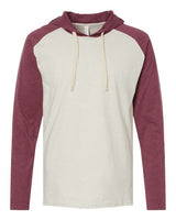 LAT 6917 Men's Hooded Raglan Long Sleeve Fine Jersey T-Shirt #color_NT HT/ V BRG/ NT