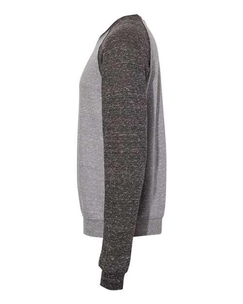 Jerzees 91MR Adult Snow Heather French Terry Crewneck Sweatshirt #color_CHAR HTH/ BL INK