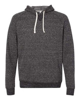 Jerzees 90MR Adult Snow Heather Raglan Hooded Sweatshirt #color_BLK INK SNOW HTH