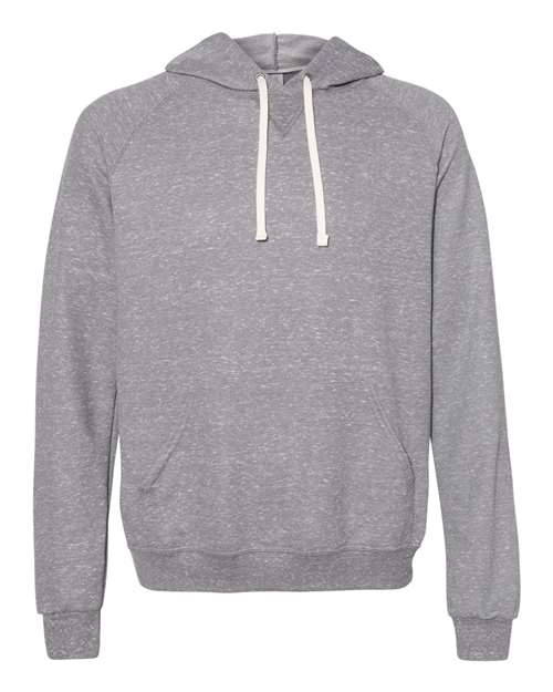 Jerzees 90MR Adult Snow Heather Raglan Hooded Sweatshirt #color_CHARCL SNOW HTH