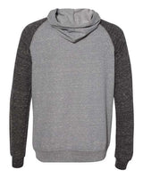 Jerzees 90MR Adult Snow Heather Raglan Hooded Sweatshirt #color_CHAR HTH/ BL INK