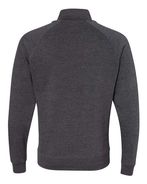 J America JA8869 Adult Triblend Fleece Quarter-Zip #color_BLACK TRIBLEND