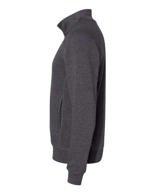 J America JA8869 Adult Triblend Fleece Quarter-Zip #color_BLACK TRIBLEND