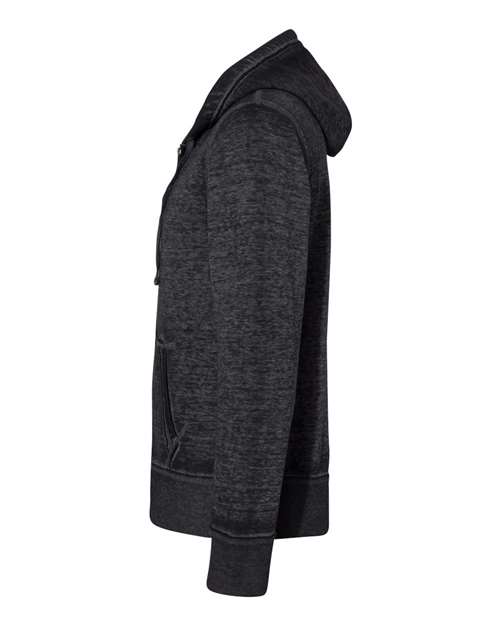 J America JA8916 Adult Vintage Zen Full-Zip Fleece Hooded Sweatshirt #color_TWISTED BLACK