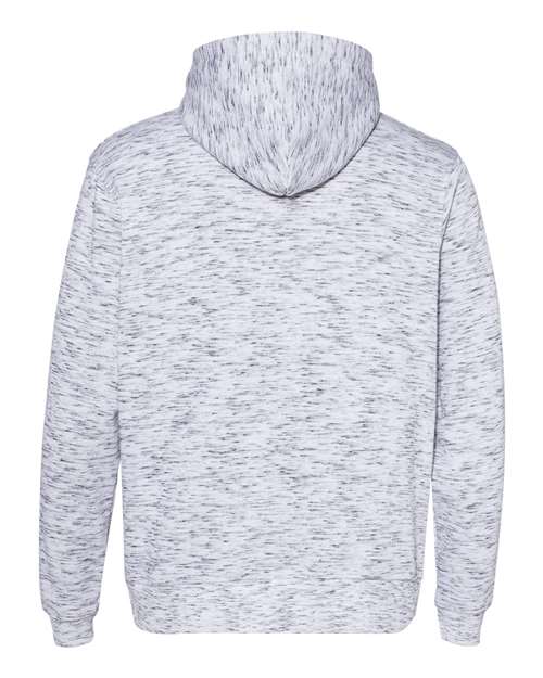 J America JA8677 Adult Melange Fleece Pullover Hooded Sweatshirt #color_WHITE