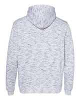 J America JA8677 Adult Melange Fleece Pullover Hooded Sweatshirt #color_WHITE