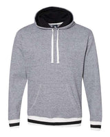J America JA8701 Adult Peppered Fleece Lapover Hooded Sweatshirt #color_PEPPER BLACK
