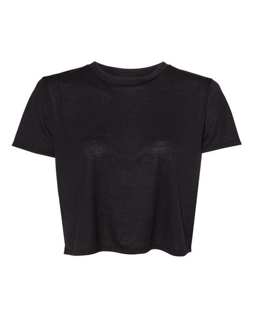 Bella + Canvas B8882 Ladies' Flowy Cropped T-Shirt #color_BLACK