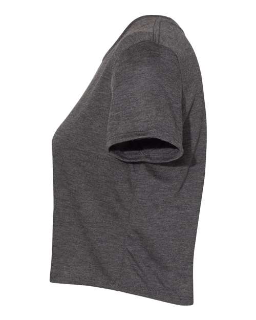 Bella + Canvas B8882 Ladies' Flowy Cropped T-Shirt #color_DARK GRY HEATHER