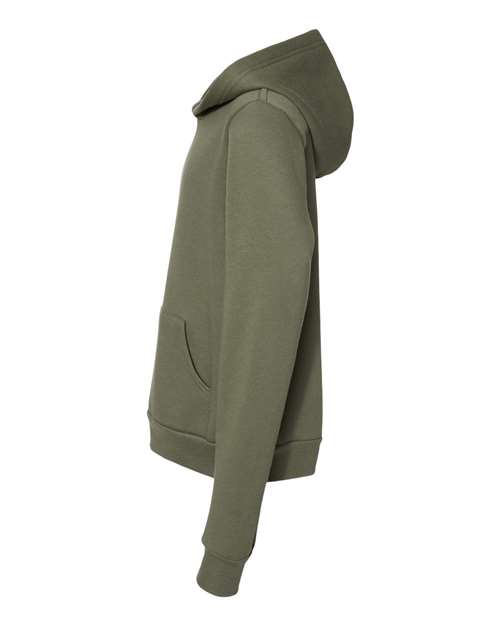 Bella + Canvas 3719Y Youth Sponge Fleece Pullover Hooded Sweatshirt #color_MILITARY GREEN