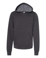 Bella + Canvas 3719Y Youth Sponge Fleece Pullover Hooded Sweatshirt #color_DARK GRY HEATHER