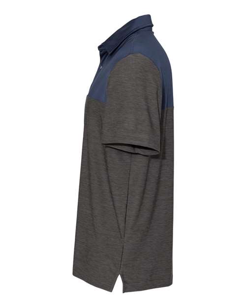 IZOD 13GG004 Colorblocked Space-Dyed Polo #color_Asphalt/ Navy