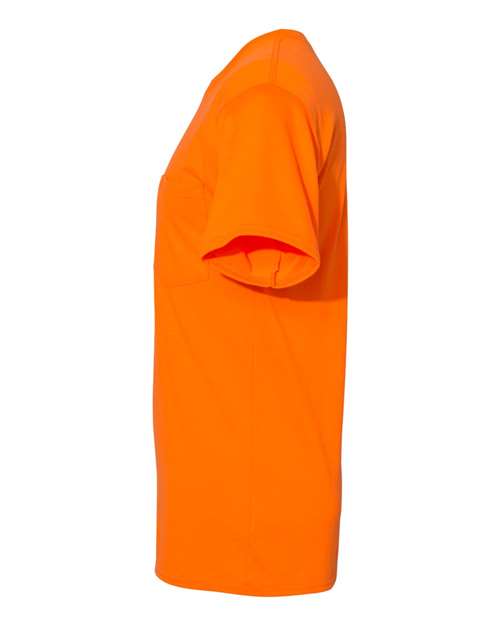 Hanes W110 Adult Workwear Pocket T-Shirt #color_SAFETY ORANGE