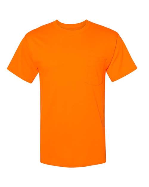 Hanes W110 Adult Workwear Pocket T-Shirt #color_SAFETY ORANGE