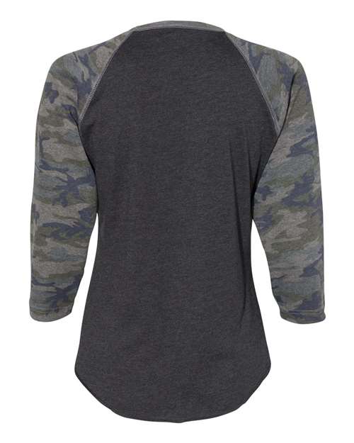 LAT LA3530 Ladies'' Baseball T-Shirt #color_VN SMKE/ VN CAMO
