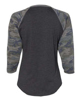LAT LA3530 Ladies'' Baseball T-Shirt #color_VN SMKE/ VN CAMO