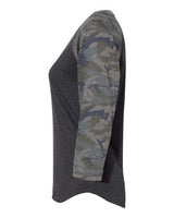 LAT LA3530 Ladies'' Baseball T-Shirt #color_VN SMKE/ VN CAMO