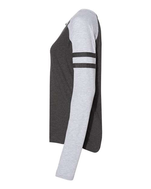 LAT 3534 Ladies' Gameday Mash-Up Long Sleeve Fine Jersey T-Shirt #color_V SM/ V HT/ V SM